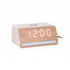 LED hodiny-budík 6078WH Karlsson s nabíječkou smartphonů 16cm