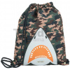 Školský vak na telocvik a prezúvky Gym Bag Camo Shark Jack Piers ergonomický luxusné prevedenie od 2 rokov 36*44 cm