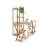 Tchibo - Balkónová jedálenská súprava »Lenja« s regálom - 70x35x160cm - farba: hnedá - drevo