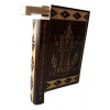 Kúzelná hlavolamová krabička na knihy tajná priehradka vo vnútri ručne vyrezávaná drevená krabička v tvare knihy