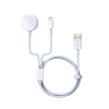DEVIA 2v1 Lightning synchronizačný a nabíjací kábel + nabíjačka Apple Watch - biely - 1 m - verzia 2023