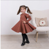 Anita- Dievčenské točivé šaty s puff rukávmi hnedé Veľkosť dieťa: 110/116