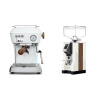 Ascaso Dream PID, Cloud White + Eureka Mignon Specialita, WD white, walnut