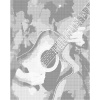 ZUTY Bodkovanie - GITARA NA FAREBNOM POZADÍ Rámovanie: bez rámu a bez vypnutia plátna, Rozmer: 40x50 cm
