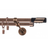 Garniža dvojradová PARIS medená 19mm Dĺžka: 340cm, Typ príslušenstva: Krúžky tiché so štipcami