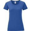 Fruit of the Loom Tričko Lady-Fit Iconic 150 T, krátký rukáv, dámské COT161432i6204-heather roy XL Melír modrá královská