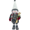 Dekorácia MagicHome Vianoce, Snehuliak chlapec s lyžami, 60 cm