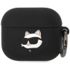 Puzdro na slúchadlá Karl Lagerfeld 3D Logo NFT Choupette Head Silikónové Puzdro pre Airpods 3 Black (KLA3RUNCHK)