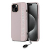 Karl Lagerfeld PU Saffiano Rhinestone Charm Zadní Kryt pro iPhone 15 Pink KLHCP15SPSAKDGCP
