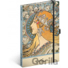 NOTIQUE Notes Alfons Mucha Zodiak, bodkovaný, 13 x 21 cm