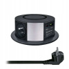 Solight 3z + USB A + C 20W PD, Wireless 10W, výsuvný blok zásuviek, 2m, čierny