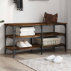 Lavička na topánky dymový dub 100x38,5x49 cm kompozitné drevo-ForU-839045