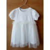 Šaty krátky rukáv biele s tylovou sukničkou, veľ. 68