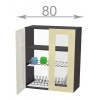 Casarredo Capri WD8092G, kuchynská vysoká vitrína s odkvapkávačom š.80, korpus dub Sonoma, dvierka grafit