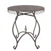 Clayre & Eef Hnedý antik kovový bistro stolík Frenchia - Ø 70*75 cm - Clayre & Eef