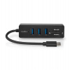 NEDIS USB hub/ zástrčka USB-C zástrčka/ 3x zásuvka USB-A/ 5 Portů/ USB 3.2 Gen 1/ 5 Gbps/ SD & MicroSD/ černý/ blistr (CCGB64250BK01)