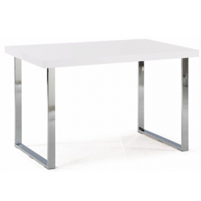 Tempo Kondela Jedálenský stôl, biela HG + chróm, TALOS (130x75x80cm)