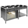 Plynový gastronomický sporák 8-hořákový s elektrickou troubou a policí, 1760x900x850 mm, 44,6 kW | EGAZ, TG-840/PKE-1