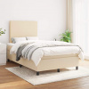 vidaXL Boxspring posteľ s matracom krémový 120x200 cm látka