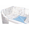 3-dielna sada Mantinel s obliečkami Baby Nellys Cirkus, modrá/biela 135x100