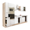 Kuchynský nábytok Yorki 310 vo farbe dub sonoma s bielou prednou časťou s hodvábnym leskom