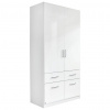 Carryhome SKRIŇA S OTOČNÝMI DVERAMI, biela, biela s vysokým leskom, 91/197/54 cm - Skrine - 000380117502