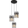 Globo Lighting Gorley závesné svietidlo 3x60 W čierna-dymová 15698-3HR