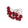 Guličky / bobule na drôtiku na tvorenie Ø1-2 cm - červená