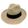 Fiebig - Headwear since 1903 Pánsky slamený Bogart klobúk z morskej trávy s čiernou stuhou - Fedora Veľkosť: 56 cm