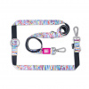 Max&Molly Multi-Leash Magic Zebra - odnímateľné vodítko pre psa, dúhový vzor zebry, 200 cm - M
