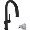 Hansgrohe Aqittura M91 - Drezová batéria s výsuvnou koncovkou a filtračnou hlavicou, matná čierna 76803670