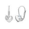 Silvego Strieborné náušnice srdce s čírym Swarovski Zirconia SILVEGO70462s