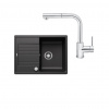 SET300 - Gránitový drez Blanco Zia 45 S Compact antracit + Kuchynská batéria Rosan Zerro JZ38601 chróm