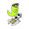 CUKROVÁ TLAČ jedlý obrázok na tortu Cukrová hmota Dinosaurus na doske Sticker + MENO