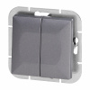 Zapustený dvojtlačidlový vypínač Pearl, 10A, 250V, WP-2P, antracit