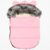 NEW BABY Luxusný zimný fusak s kapucňou s uškami New Baby Alex Wool Pink