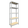 Kovový regál policový Biedrax 60 x 90 x 210 cm, biely - 5 políc MDF, 275kg