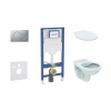 GEBERIT - Duofix Set předstěnové instalace, klozetu Alpha a sedátka, tlačítko Sigma01, matný chrom SANI11CD2126