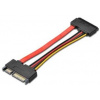 Predlžovací kábel PremiumCord HDD SATA 22pin, dáta + napájanie, M/F, 15cm kfsa-22