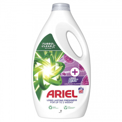 Ariel +Touch Of Lenor Amethyst Flower Tekutý prací prostriedok 3L - 60 praní Ariel