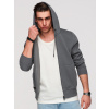 Ombre Men's unbuttoned BASIC sweatshirt - graphite šedá XXL Ombre 5902228960287