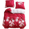 Posteľná Bielizeň 140x200 bavlna satén obojstranná GierekHoff 2 ks kvety červená