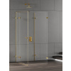 New Trendy Eventa Gold Shine sprchovací kút 80x80 cm obdĺžniková zlatá lesklé/priehľadné sklo EXK-4816