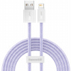 Baseus opletený rýchlonabíjací a dátový kábel 2,4 A USB-A / Lightning pre iPhone / iPad / iPod / AirPods - 2 m - fialový - možnosť vrátiť tovar ZADARMO do 30tich dní