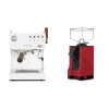 Ascaso Steel DUO PID PLUS, White&Wood + Eureka Mignon Silenzio, BL ferrari red