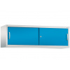 Kancelárska skriňa Acurado - nadstavec, posuvné dvere, 1600 x 400 x 500 mm, bedosivá/bledomodrá