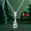 GRACE Silver Jewellery Stříbrný náhrdelník Vánoční stromeček - stříbro 925/1000 NH-SCC1356/65 Stříbrná 45 cm