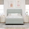 zahrada-XL Box Spring posteľ s matracom svetlosivá 160 x 200 cm zamat 3340934