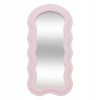 DEKORATÍVNE ZRKADLO RUŽOVÉ S RÁMOM S VOLÁNMI AYNA 30 X 60 CM