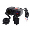 2x USB nabíjačka, voltmeter a CL vodotesná motocyklová zásuvka